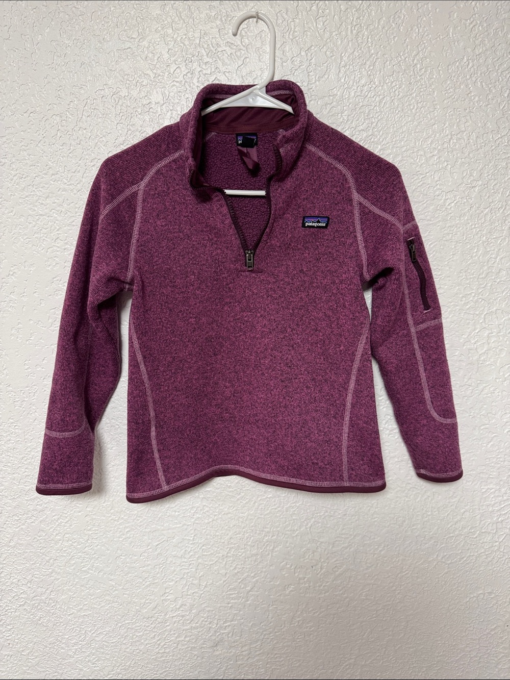 Patagonia Plum Half-Zip Fleece Pullover Size L (12) Girls
